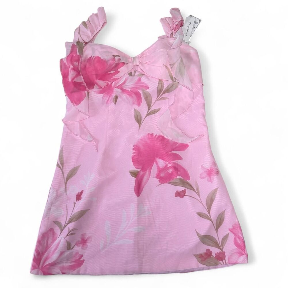 Pink floral babydoll dress
